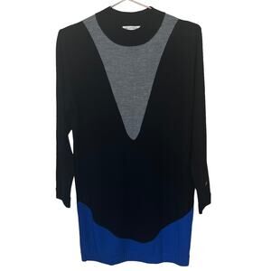 Bella Freud colorblock black and blue dress size s